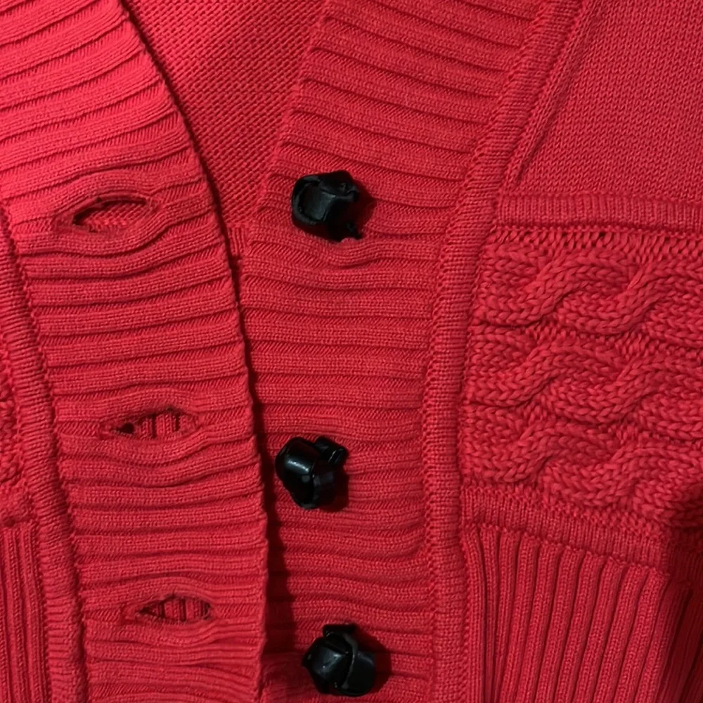 Orange-Red Sweater Jacket - Picture 4 of 4